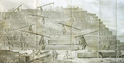 Herodotus - Construction of the pyramids with levers